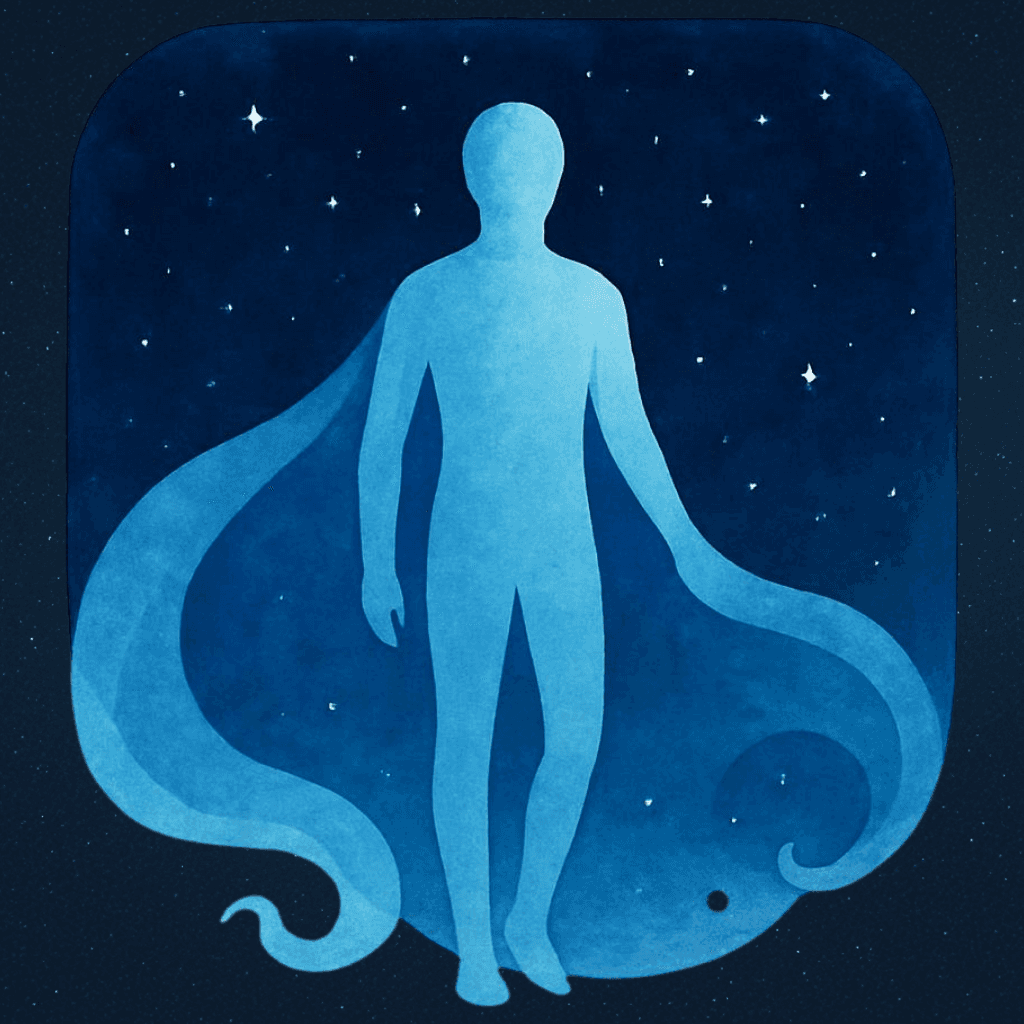 The Phase App icon art: a figure against a starry night sky
